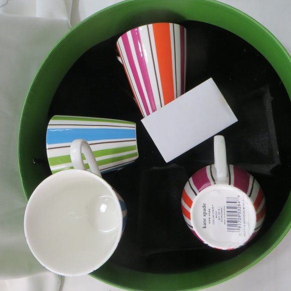 Kate Spade Collins Stripe Mugs Set of 4 - Picture 4 of 8